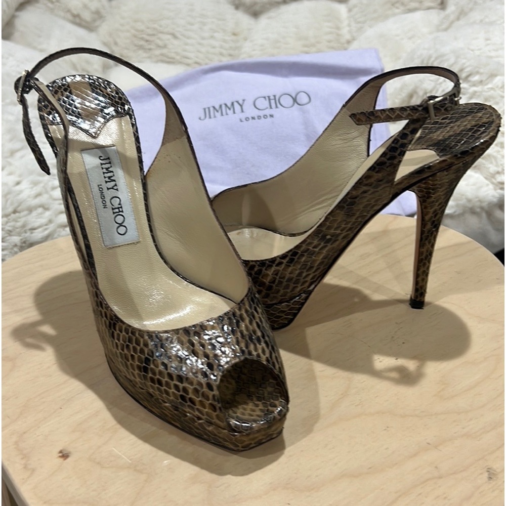Jimmy Choo Snakeskin Slingback Sandal